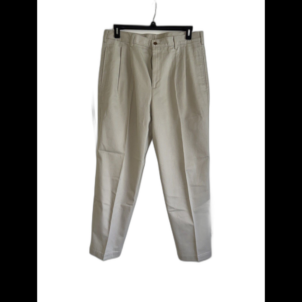 Farah Pants Men’s 36x30 Beige Khaki 100% Cotton Flat Front Casual
